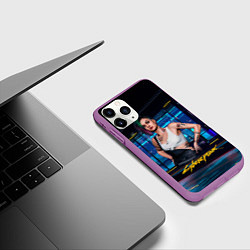 Чехол iPhone 11 Pro матовый Judy Джуди Cyberpunk 2077, цвет: 3D-фиолетовый — фото 2