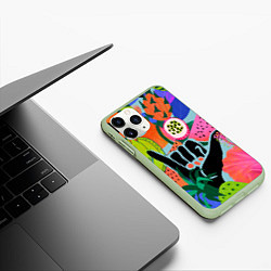 Чехол iPhone 11 Pro матовый Лето хипстера, цвет: 3D-салатовый — фото 2