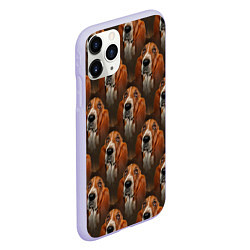 Чехол iPhone 11 Pro матовый Dog patternt, цвет: 3D-светло-сиреневый — фото 2