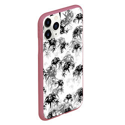 Чехол iPhone 11 Pro матовый Король и шут Лого Паттерн, цвет: 3D-малиновый — фото 2