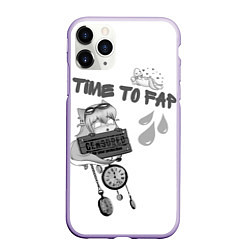 Чехол iPhone 11 Pro матовый Time To Fap, цвет: 3D-светло-сиреневый