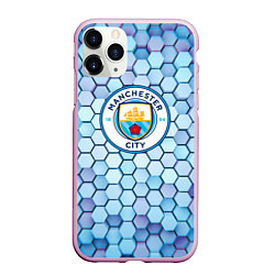 Чехол iPhone 11 Pro матовый Манчестер сити manchester city 3D, цвет: 3D-розовый