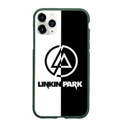 Чехол iPhone 11 Pro матовый Linkin Park ЧБ, цвет: 3D-темно-зеленый