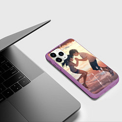Чехол iPhone 11 Pro матовый Хина и Ходака, цвет: 3D-фиолетовый — фото 2
