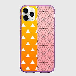 Чехол iPhone 11 Pro матовый ЗЕНИТЦУ НЕЗУКО КЛИНОК РАССЕКАЮЩИЙ ДЕМОНОВ, цвет: 3D-фиолетовый