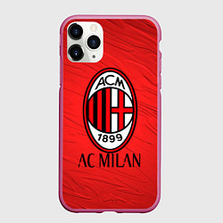 Чехол iPhone 11 Pro матовый Ac milan милан, цвет: 3D-малиновый