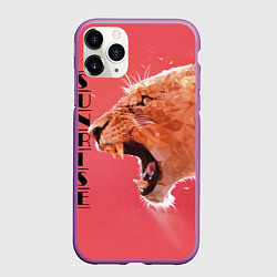 Чехол iPhone 11 Pro матовый Leopard sunrise