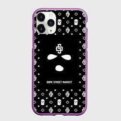 Чехол iPhone 11 Pro матовый Узор Black Phantom Ski Mask Dope Street Market, цвет: 3D-фиолетовый