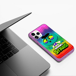 Чехол iPhone 11 Pro матовый Eve BrawlStars Радуга, цвет: 3D-фиолетовый — фото 2