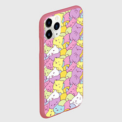 Чехол iPhone 11 Pro матовый Cute pattern of seals, цвет: 3D-малиновый — фото 2