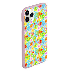 Чехол iPhone 11 Pro матовый Чакры символы, цвет: 3D-розовый — фото 2