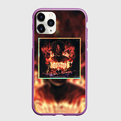 Чехол iPhone 11 Pro матовый Karmageddon Kizaru Альбом Кизару огонь, цвет: 3D-фиолетовый