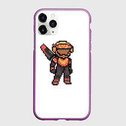 Чехол iPhone 11 Pro матовый Apex Legends Valkyrie Pixel art, цвет: 3D-фиолетовый