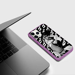 Чехол iPhone 11 Pro матовый ДЖОТАРО Куджо JOJO жожо, цвет: 3D-фиолетовый — фото 2