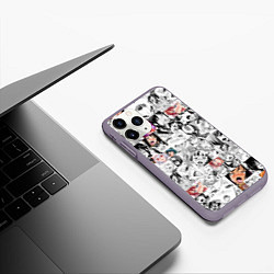 Чехол iPhone 11 Pro матовый Ahegao Girls, цвет: 3D-серый — фото 2