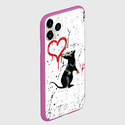 Чехол iPhone 11 Pro матовый BANKSY БЭНКСИ крыса, цвет: 3D-фиолетовый — фото 2