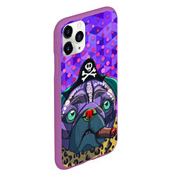 Чехол iPhone 11 Pro матовый Pirate Dog, цвет: 3D-фиолетовый — фото 2