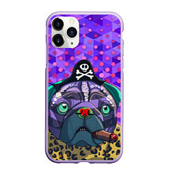 Чехол iPhone 11 Pro матовый Pirate Dog, цвет: 3D-светло-сиреневый