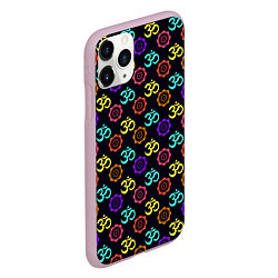 Чехол iPhone 11 Pro матовый Мантра - ОМ, цвет: 3D-розовый — фото 2