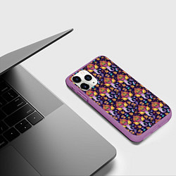 Чехол iPhone 11 Pro матовый Слон Ганеша Ganesha, цвет: 3D-фиолетовый — фото 2