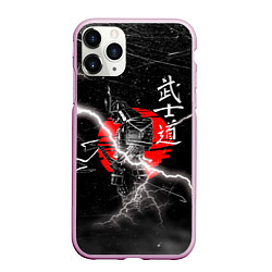 Чехол iPhone 11 Pro матовый Самурай Бусидо Иероглифы Samurai Lightning, цвет: 3D-розовый