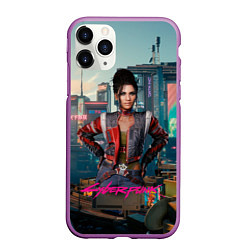 Чехол iPhone 11 Pro матовый Panam Night City, цвет: 3D-фиолетовый
