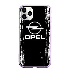 Чехол iPhone 11 Pro матовый Opel соты, цвет: 3D-сиреневый