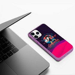 Чехол iPhone 11 Pro матовый Серфинг и лето, цвет: 3D-фиолетовый — фото 2