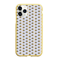 Чехол iPhone 11 Pro матовый Веселые пчелы в полете, цвет: 3D-желтый