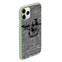 Чехол iPhone 11 Pro матовый Мона Лиза Бэнкси Banksy, цвет: 3D-салатовый — фото 2