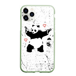 Чехол iPhone 11 Pro матовый BANKSY БЭНКСИ панда, цвет: 3D-салатовый