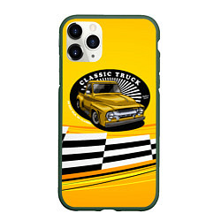 Чехол iPhone 11 Pro матовый Желтый ретро-автомобиль
