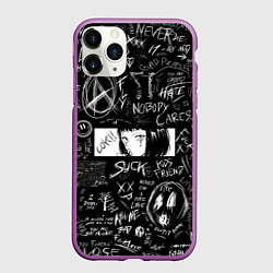 Чехол iPhone 11 Pro матовый Аниме Анархия eyes love, цвет: 3D-фиолетовый