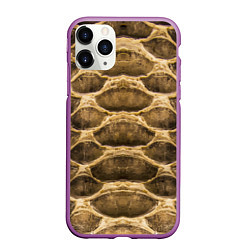 Чехол iPhone 11 Pro матовый Snake Skin Pattern, цвет: 3D-фиолетовый