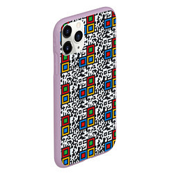 Чехол iPhone 11 Pro матовый QR код - паттерн, цвет: 3D-сиреневый — фото 2