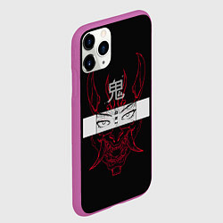 Чехол iPhone 11 Pro матовый Японский демон Oni, цвет: 3D-фиолетовый — фото 2