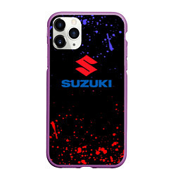 Чехол iPhone 11 Pro матовый SUZUKI брызги красок, цвет: 3D-фиолетовый