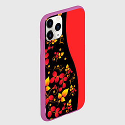 Чехол iPhone 11 Pro матовый Хохлома Русская роспись, цвет: 3D-фиолетовый — фото 2