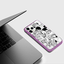 Чехол iPhone 11 Pro матовый Обещанный Неверленд pattern, цвет: 3D-фиолетовый — фото 2