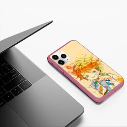 Чехол iPhone 11 Pro матовый Позитивная Эмма, цвет: 3D-малиновый — фото 2