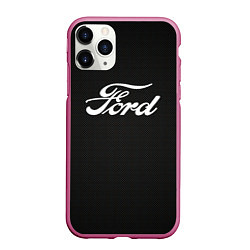 Чехол iPhone 11 Pro матовый Ford форд крбон