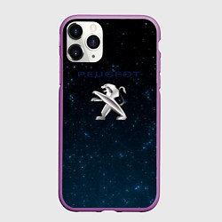 Чехол iPhone 11 Pro матовый Peugeot звезды, цвет: 3D-фиолетовый