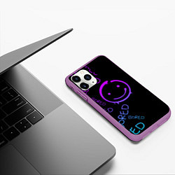 Чехол iPhone 11 Pro матовый Neon Bored Half pattern, цвет: 3D-фиолетовый — фото 2