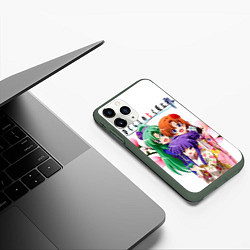 Чехол iPhone 11 Pro матовый Когда плачут цикады, персонажи девушки, цвет: 3D-темно-зеленый — фото 2