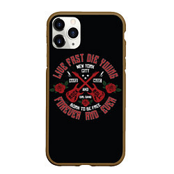 Чехол iPhone 11 Pro матовый Rock and Roll навсегда, цвет: 3D-коричневый