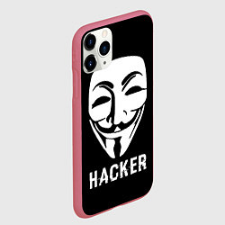 Чехол iPhone 11 Pro матовый HACKER Маска V, цвет: 3D-малиновый — фото 2