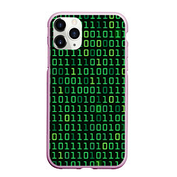 Чехол iPhone 11 Pro матовый Двоичный Код Binary Code, цвет: 3D-розовый