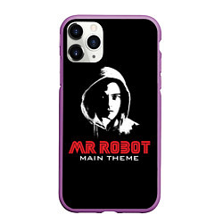 Чехол iPhone 11 Pro матовый MR ROBOT Хакер, цвет: 3D-фиолетовый