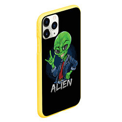 Чехол iPhone 11 Pro матовый ALIEN ИНОПЛАНЕТЯНИН, цвет: 3D-желтый — фото 2