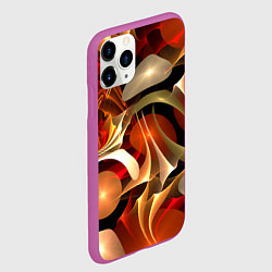 Чехол iPhone 11 Pro матовый Абстрактные цифровые спирали, цвет: 3D-фиолетовый — фото 2